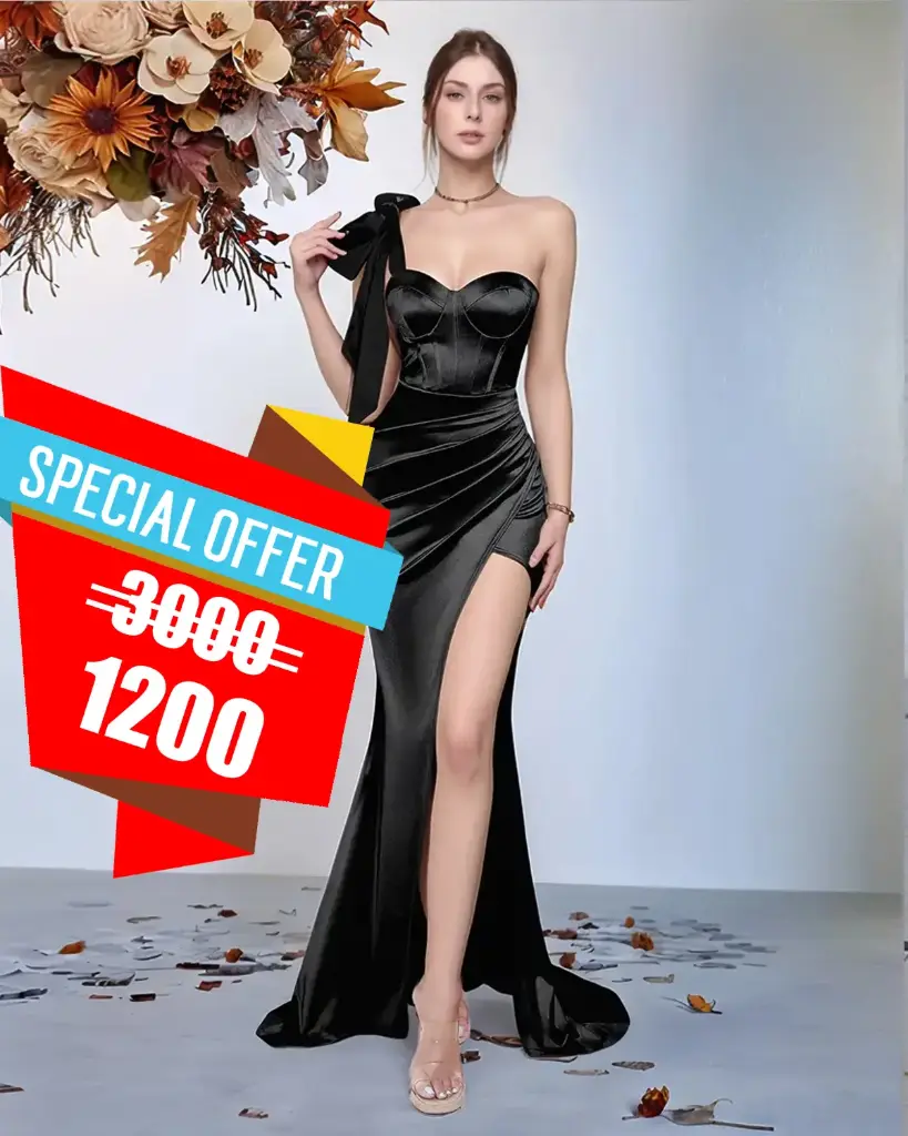 Black Long Slit Bodycon